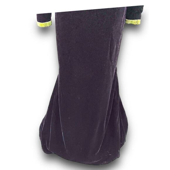 Vintage Victor Costa Black Velvet Heavily Beaded Evening Gown Bustle Back Sz 4 - Picture 12 of 16